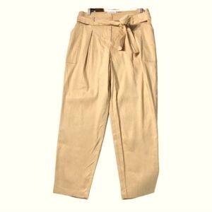 NWT Calvin Klein Tan Paperbag Trousers size 14